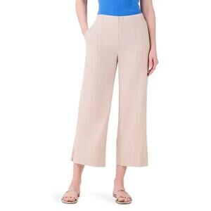 NIC+ZOE COMPANY WOMENS SIZE 14 RUMBA LINEN BLEND WIDE-LEG PANTS BROWN NEW